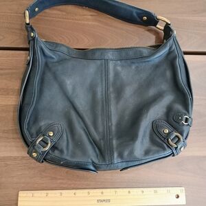 Cole Haan Black and Gold Shoulder Bag with Sleek Design